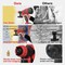 700W High Power, 5 Copper Nozzles & 3 Patterns, Easy to Clean, HVLP Spray Gun for Furniture, Cabinets, Fence, Garden Chairs, Walls, DIY Works etc. TPX01 Red